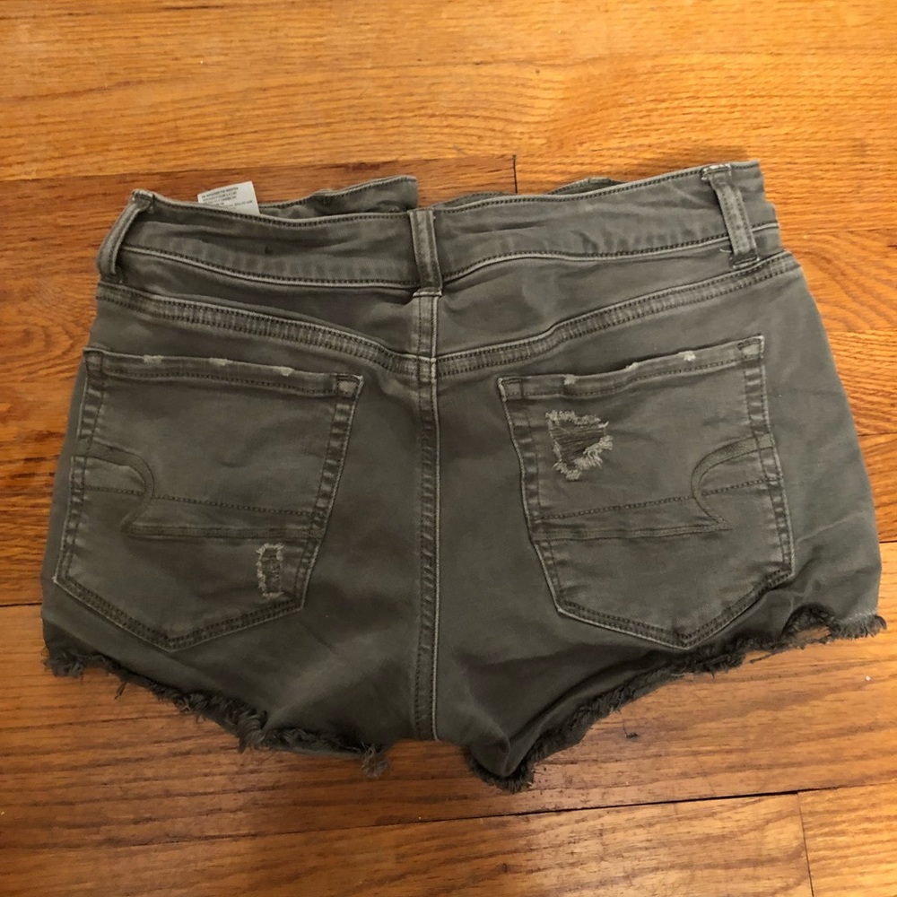 American eagle green jean shorts
